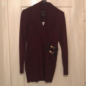 INC burgundy wrap sweater new never worn